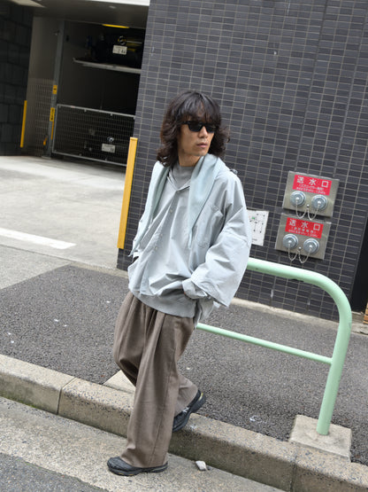 CAMIEL FORTGENS カミエルフォートヘンス DOUBLE SLEEVE SHIRT LIGHT GREY グレー CF.22.04.04.02 シャツ 定番 コットン オランダ 26aw 春夏 日本取り扱い 名古屋 丸の内 セレクトショップ THIRD PLACE サードプレイス
