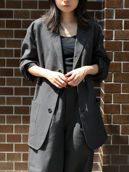 de dam foundation デダムファンデーション Nepped Cotton Jacket SUMI チャコール ジャケット　セットアップ ベーシック オランダ ユニセックス 26AW 愛知県 名古屋 丸の内 セレクトショップ THIRD PLACE サードプレイス