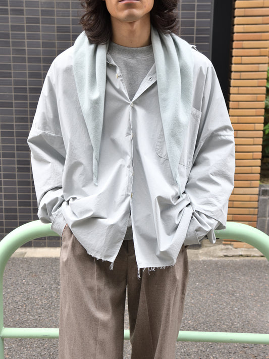 CAMIEL FORTGENS カミエルフォートヘンス DOUBLE SLEEVE SHIRT LIGHT GREY グレー CF.22.04.04.02 シャツ 定番 コットン オランダ 26aw 春夏 日本取り扱い 名古屋 丸の内 セレクトショップ THIRD PLACE サードプレイス