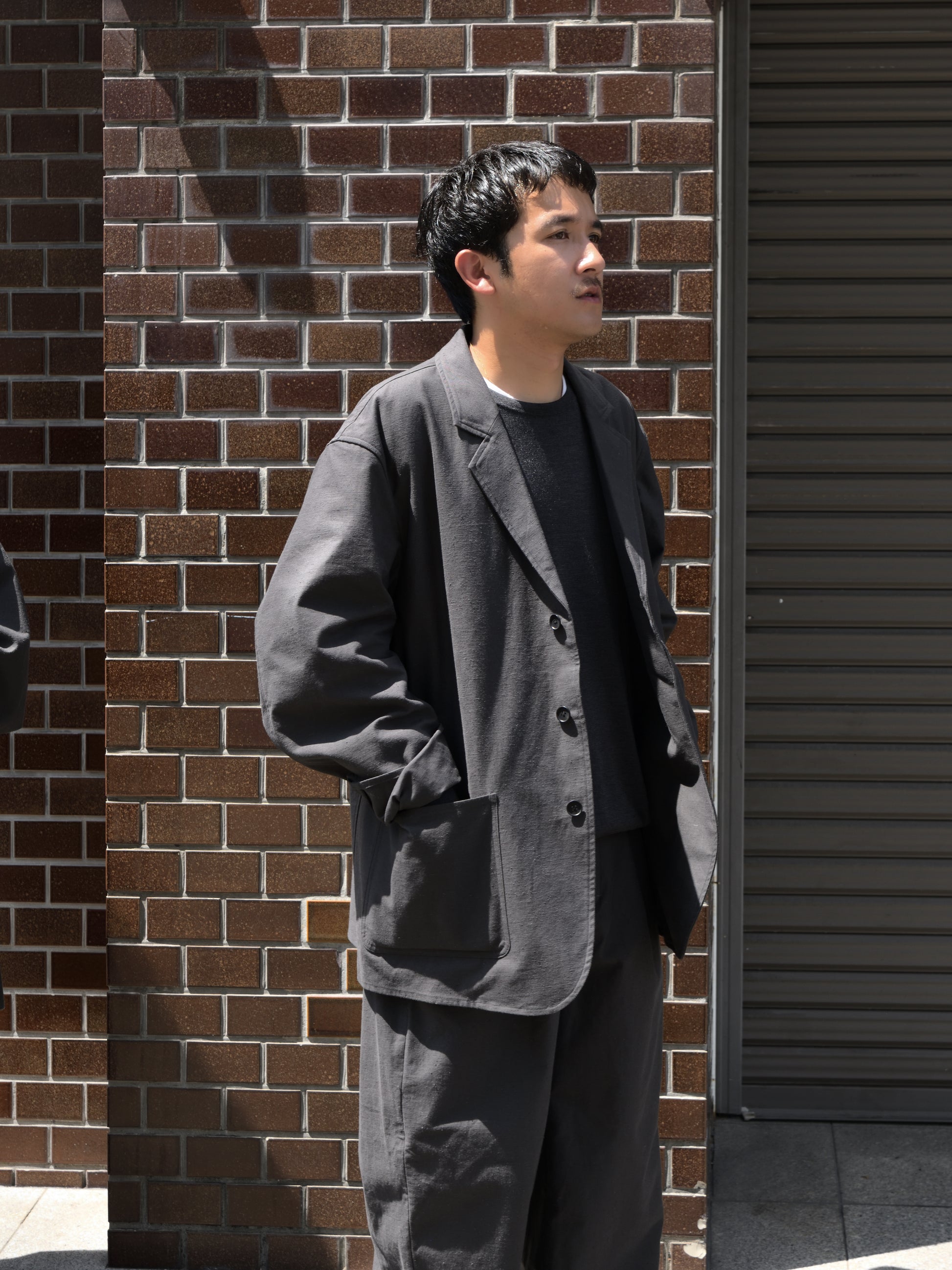 de dam foundation デダムファンデーション Nepped Cotton Jacket SUMI チャコール ジャケット　セットアップ ベーシック オランダ ユニセックス 26AW 愛知県 名古屋 丸の内 セレクトショップ THIRD PLACE サードプレイス