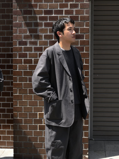 de dam foundation デダムファンデーション Nepped Cotton Jacket SUMI チャコール ジャケット　セットアップ ベーシック オランダ ユニセックス 26AW 愛知県 名古屋 丸の内 セレクトショップ THIRD PLACE サードプレイス