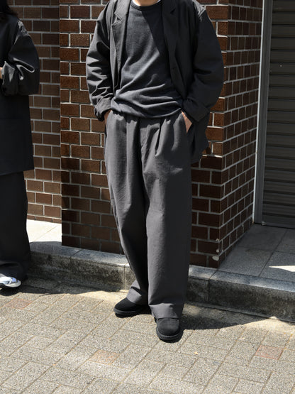 de dam foundation デダムファンデーション Nepped Cotton Trousers SUMI チャコール トラウザーズ セットアップ ベーシック オランダ ユニセックス 26AW 愛知県 名古屋 丸の内 セレクトショップ THIRD PLACE サードプレイス
