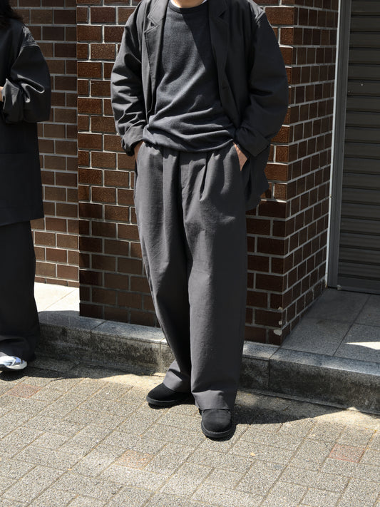 de dam foundation デダムファンデーション Nepped Cotton Trousers SUMI チャコール トラウザーズ セットアップ ベーシック オランダ ユニセックス 26AW 愛知県 名古屋 丸の内 セレクトショップ THIRD PLACE サードプレイス
