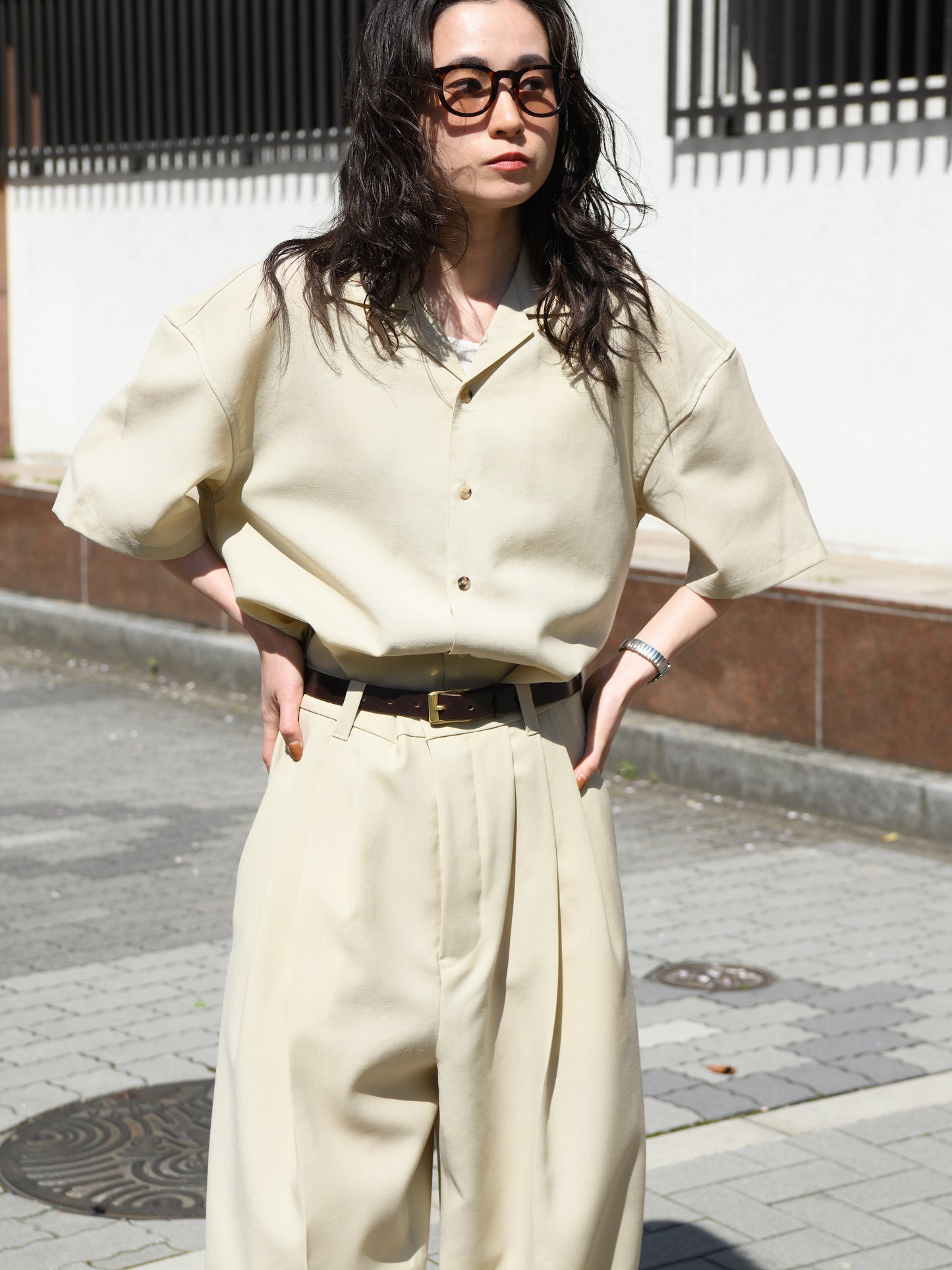 refomed リフォメッド WOOL DRIFT RESH-YN02 モヘア ウール シャツ 半袖シャツ  快適 セットアップ 夏 春 ベージュ ナチュラル 愛知県 名古屋 丸の内 セレクトショップ THIRD PLACE サードプレイス