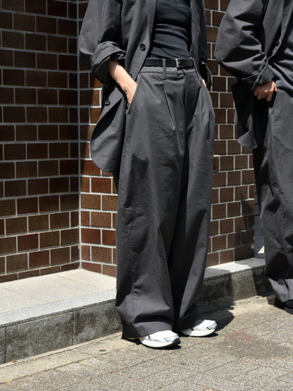 de dam foundation デダムファンデーション Nepped Cotton Trousers SUMI チャコール トラウザーズ セットアップ ベーシック オランダ ユニセックス 26AW 愛知県 名古屋 丸の内 セレクトショップ THIRD PLACE サードプレイス