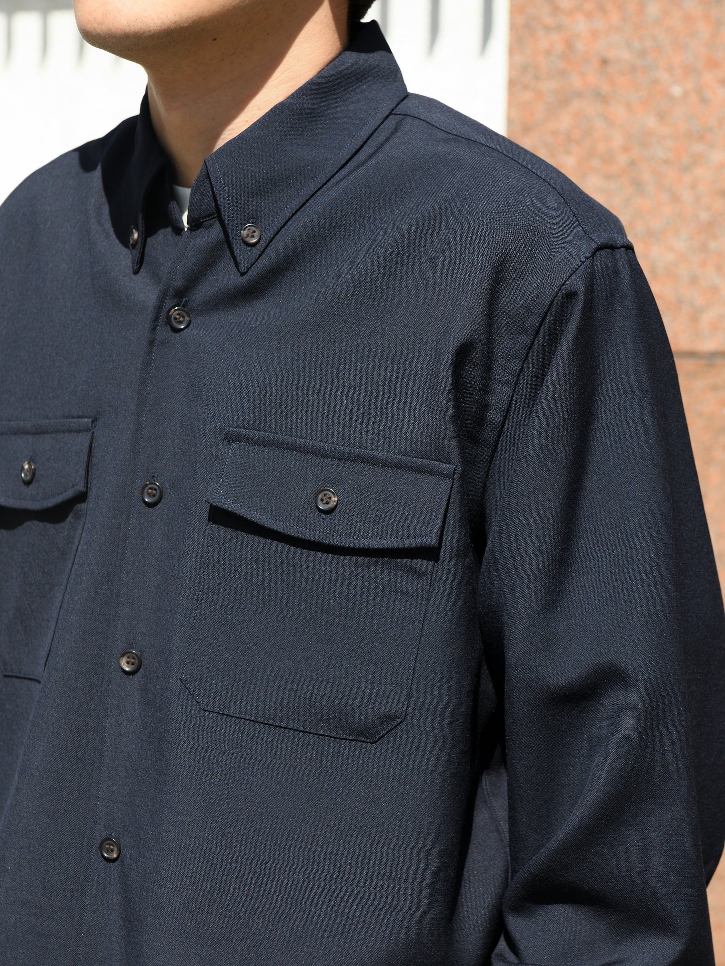 refomed リフォメッド WOOL MID RESH-YN01 モヘア ウール シャツ 長袖シャツ  快適 セットアップ 夏 春 秋 ネイビー 愛知県 名古屋 丸の内 セレクトショップ THIRD PLACE サードプレイス