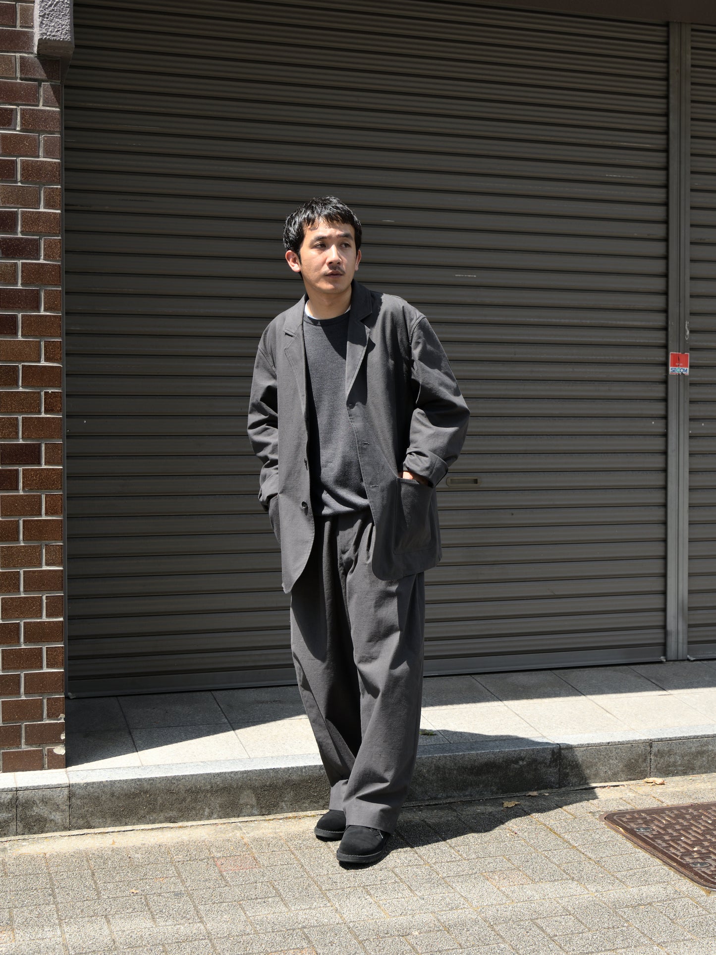 de dam foundation デダムファンデーション Nepped Cotton Jacket Nepped Cotton Trousers SUMI チャコール ジャケット セットアップ ベーシック オランダ ユニセックス 26AW 愛知県 名古屋 丸の内 セレクトショップ THIRD PLACE サードプレイス