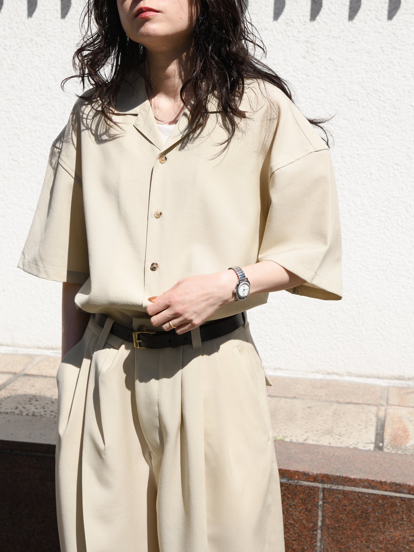 refomed リフォメッド WOOL DRIFT RESH-YN02 モヘア ウール シャツ 半袖シャツ  快適 セットアップ 夏 春 ベージュ ナチュラル 愛知県 名古屋 丸の内 セレクトショップ THIRD PLACE サードプレイス