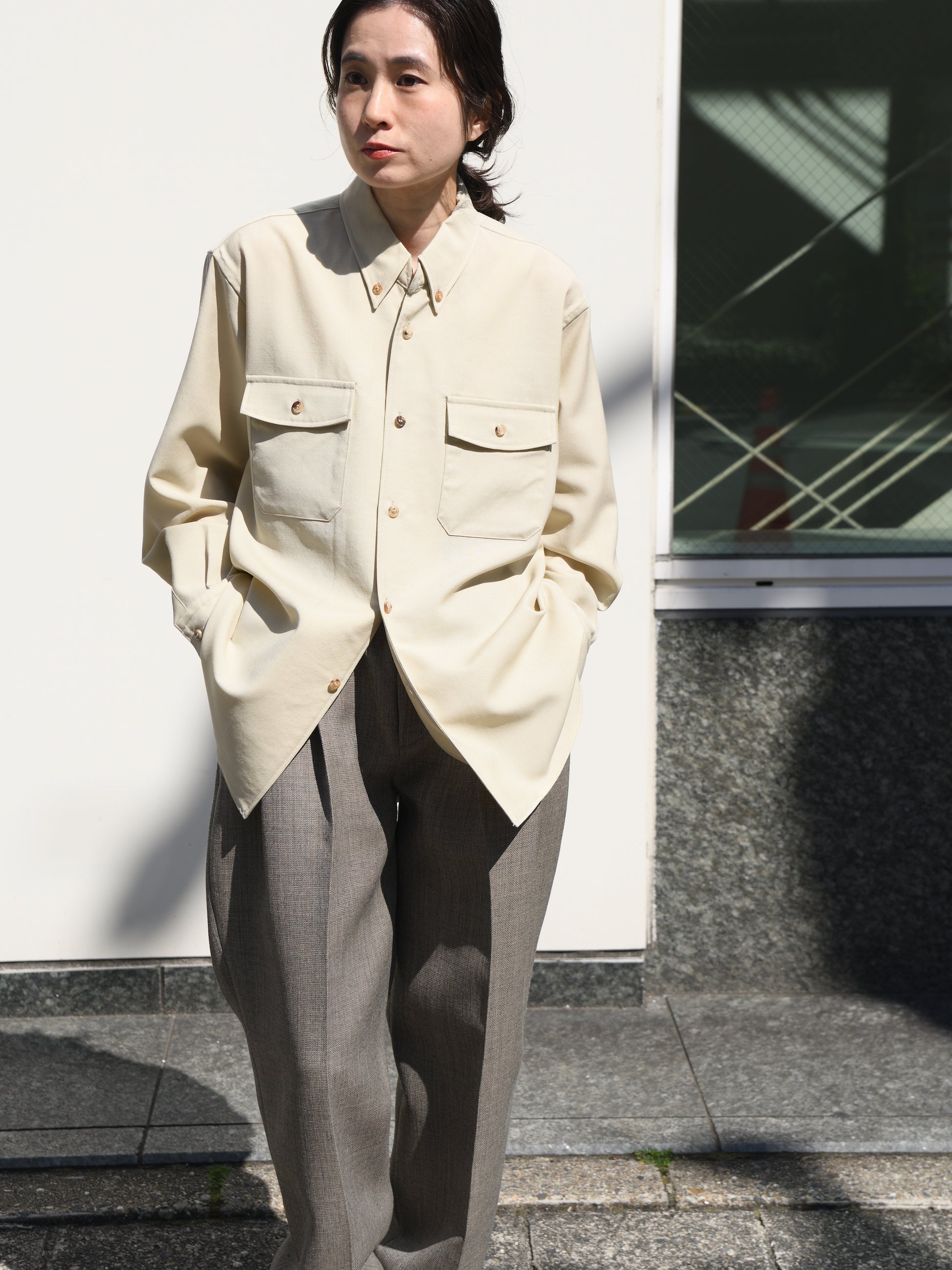 refomed リフォメッド WOOL MID RESH-YN01 モヘア ウール シャツ 長袖シャツ  快適 セットアップ 夏 春 秋 ベージュ ナチュラル 愛知県 名古屋 丸の内 セレクトショップ THIRD PLACE サードプレイス