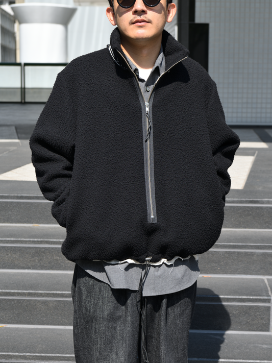 CAMIEL FORTGENS カミエルフォートヘンス FLEECE ANORAK BLACK ブラック CF.22.06.04.01 パンツ ウール オランダ 26aw 春夏 日本取り扱い 名古屋 丸の内 セレクトショップ THIRD PLACE サードプレイス