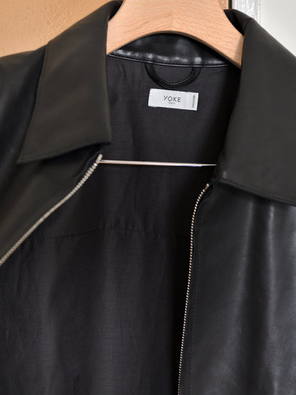 YOKE ヨーク Calf Nappa Leather Minimal Blouson YK26FW01308B レザー カーフ ブラック BLACK 26FW 日本取り扱い 名古屋 丸の内 セレクトショップ THIRD PLACE サードプレイス