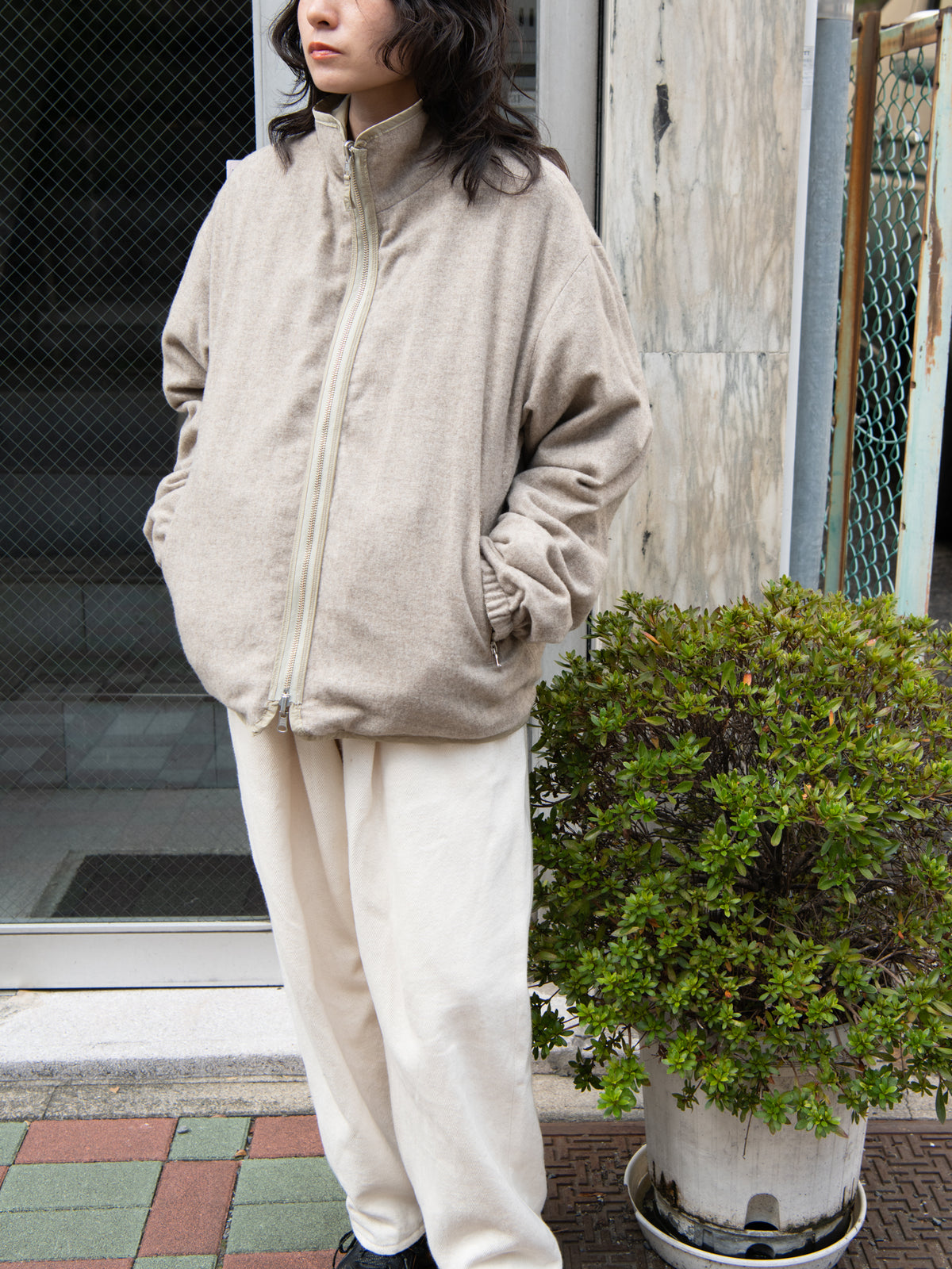 YOKE ヨーク Wool Cashmere Fleece Reversible Blouson BEIGE YK26FW01362B ベージュ リバーシブル NYLON WOOL CASHMERE ナイロン ウール カシミヤ ブルゾン 26FW 日本取り扱い 名古屋 丸の内 セレクトショップ THIRD PLACE サードプレイス
