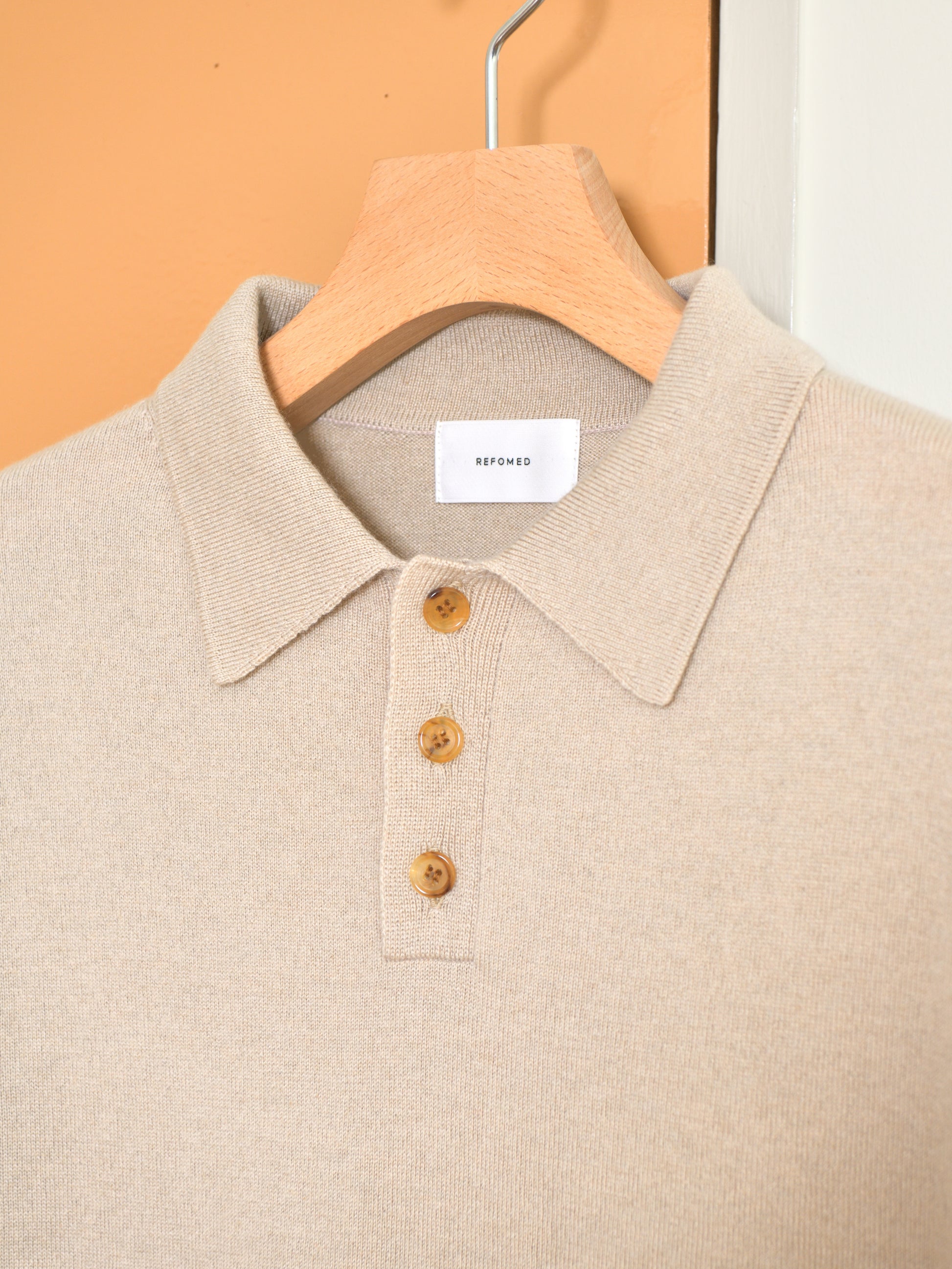 refomed リフォメッド SOFT FORM REKN-YN01 カシミヤ シルク ポロシャツ 26AW ナチュラル 夏 春 秋 ベージュ  愛知県 名古屋 丸の内 セレクトショップ THIRD PLACE サードプレイス