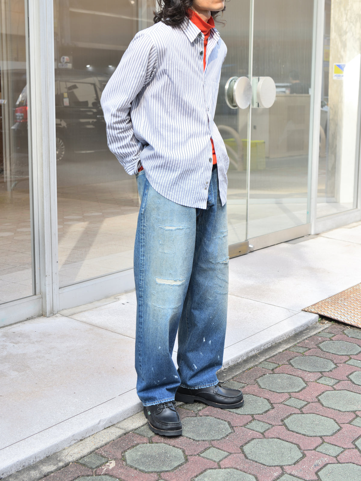 HERILL へリル HL Rugged denim DAMAGEWORN 26-030-HL-8070-30 ダメージデニム ブルー フェード 26FW 日本取り扱い 名古屋 丸の内 セレクトショップ THIRD PLACE サードプレイス