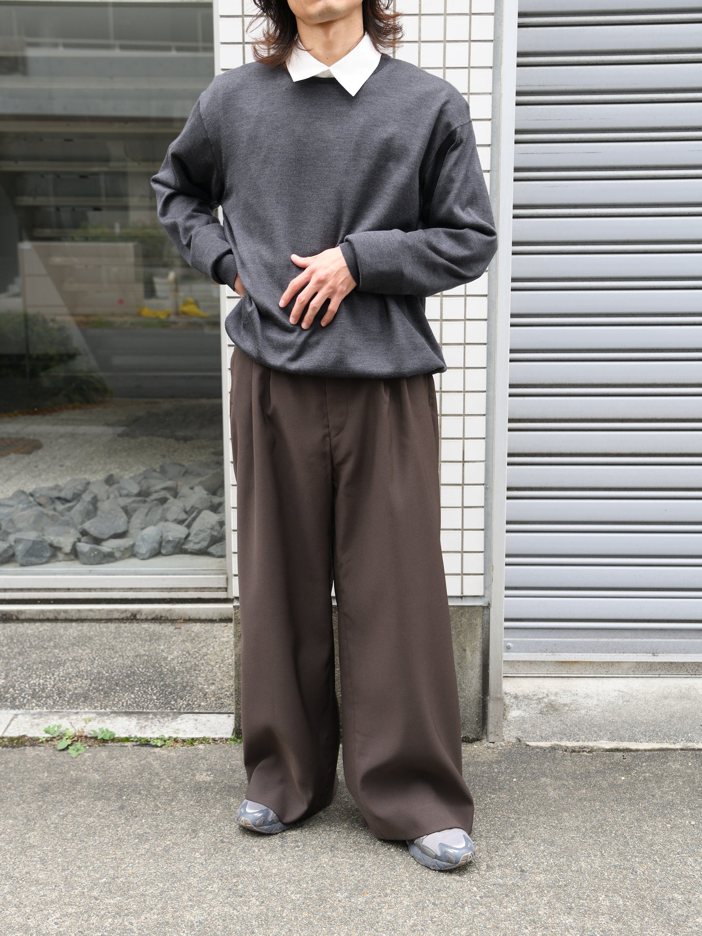TOZAOU トザオウ Hollow Wide Trousers TOZ-26SS-PA0004 パンツ スラックス ブラウン 春夏 26SS 愛知県 名古屋 丸の内 セレクトショップ THIRD PLACE サードプレイス