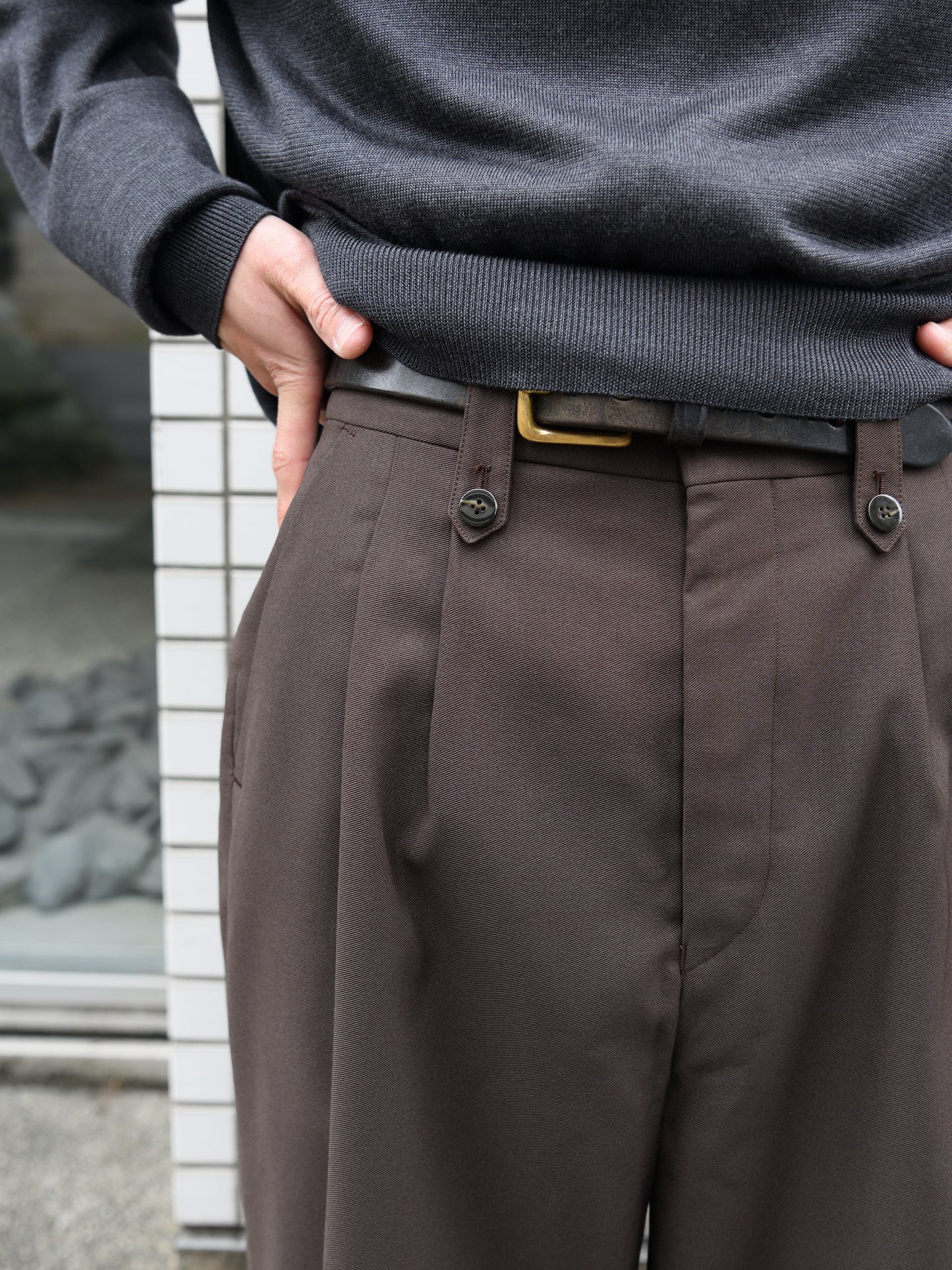 TOZAOU トザオウ Hollow Wide Trousers TOZ-26SS-PA0004 パンツ スラックス ブラウン 春夏 26SS 愛知県 名古屋 丸の内 セレクトショップ THIRD PLACE サードプレイス