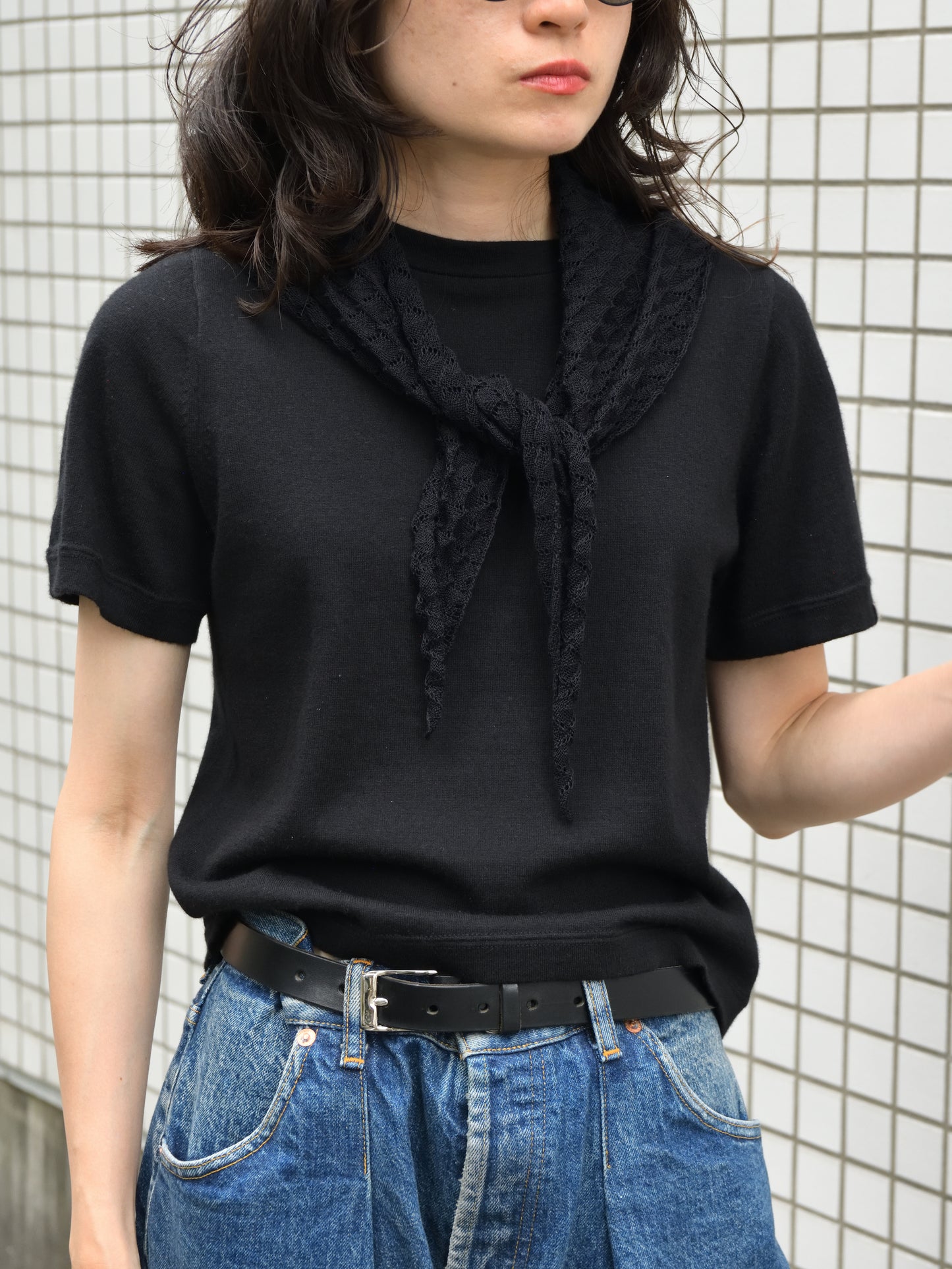 extreme cashmere エクストリームカシミヤ tina n.267 RAVEN ブラック カシミヤ コットン ユニセックス オランダ 26SS 日本取り扱い 名古屋 丸の内 セレクトショップ THIRD PLACE サードプレイス