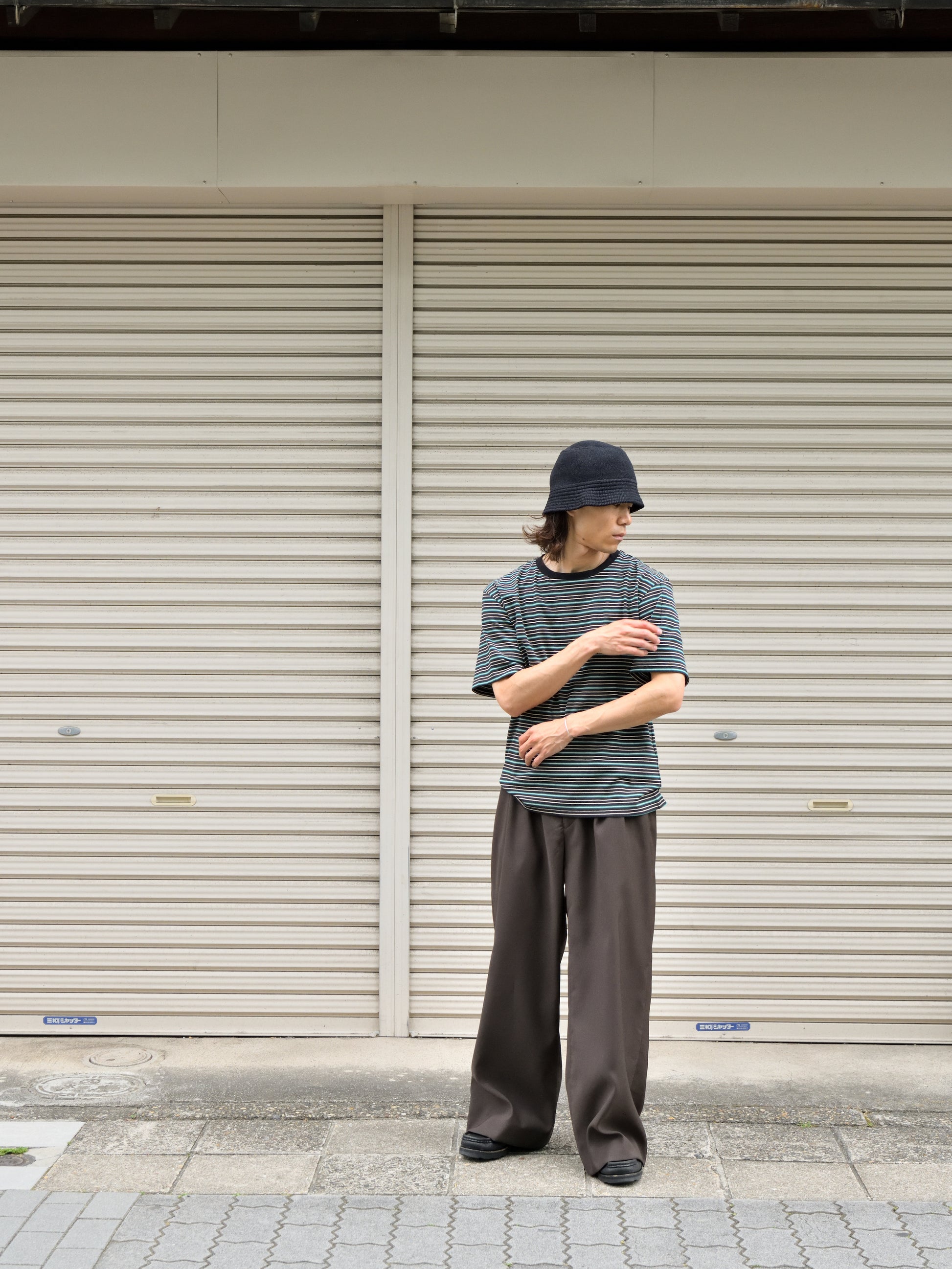 TOZAOU トザオウ Service Border Tee TOZ-26SS-CSTE01 Tシャツ ボーダー マルチ ブラック 春夏 26SS 愛知県 名古屋 丸の内 セレクトショップ THIRD PLACE サードプレイスCOMESANDGOES カムズアンドゴーズ　27207 和紙 KNIT FLAT HAT ハット コットン 和紙 ポリエステル 洗える 洗濯可能 通販 