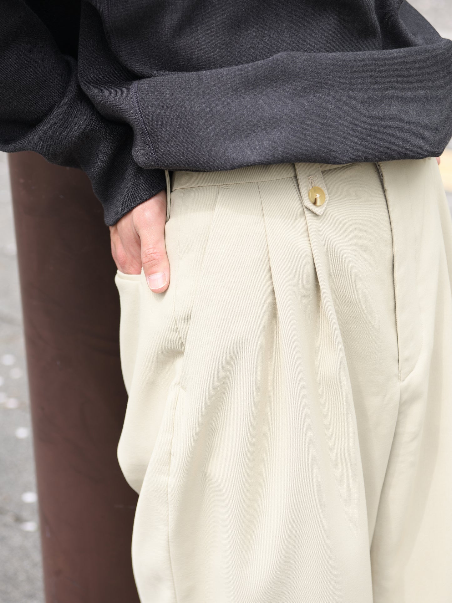 TOZAOU トザオウ Hollow Wide Trousers TOZ-26SS-PA0004 パンツ スラックス ピスタチオ ベージュ 春夏 26SS 愛知県 名古屋 丸の内 セレクトショップ THIRD PLACE サードプレイス