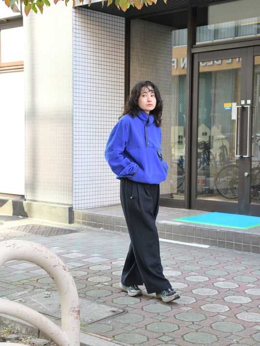 andwander アンドワンダー wool fleece pullover 574-6281053 BLUE ブルー フリース ウール ポリエステル アウトドア 登山 キャンプ 26FW 日本取り扱い 名古屋 丸の内 セレクトショップ THIRD PLACE サードプレイス
