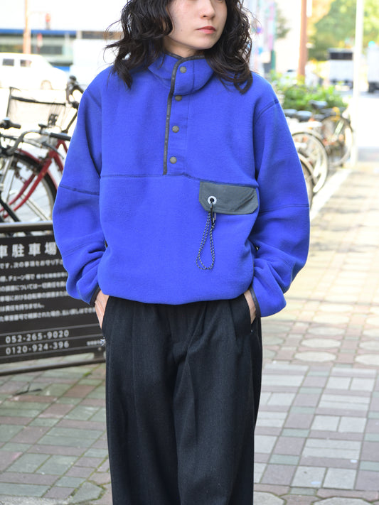 andwander アンドワンダー wool fleece pullover 574-6281053 BLUE ブルー フリース ウール ポリエステル アウトドア 登山 キャンプ 26FW 日本取り扱い 名古屋 丸の内 セレクトショップ THIRD PLACE サードプレイス