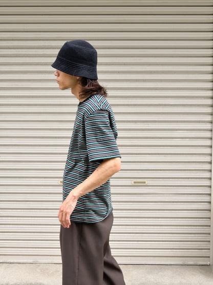 TOZAOU トザオウ Service Border Tee TOZ-26SS-CSTE01 Tシャツ ボーダー マルチ ブラック 春夏 26SS 愛知県 名古屋 丸の内 セレクトショップ THIRD PLACE サードプレイスCOMESANDGOES カムズアンドゴーズ　27207 和紙 KNIT FLAT HAT ハット コットン 和紙 ポリエステル 洗える 洗濯可能 通販 