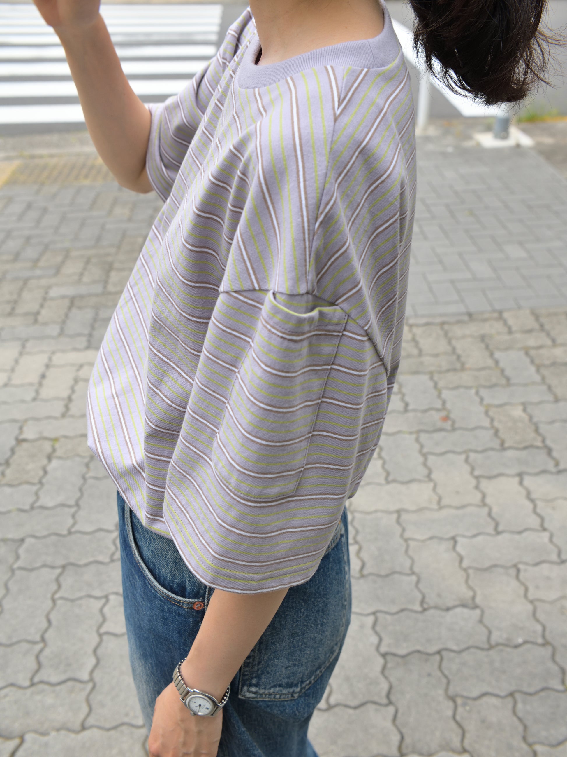 TOZAOU トザオウ Service Border Tee TOZ-26SS-CSTE01 Tシャツ ボーダー マルチ 紫 グレー 春夏 26SS 愛知県 名古屋 丸の内 セレクトショップ THIRD PLACE サードプレイス