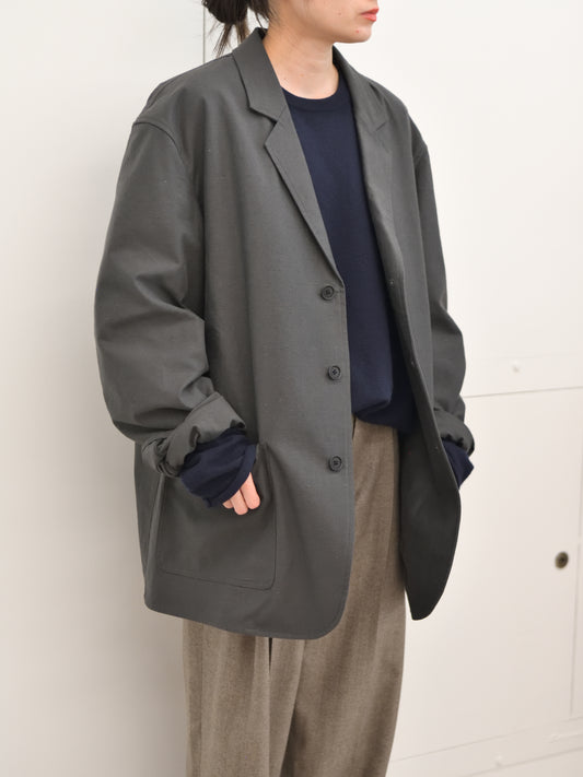 de dam foundation デダムファンデーション Nepped Cotton Jacket SUMI チャコール ジャケット　セットアップ ベーシック オランダ ユニセックス 26AW 愛知県 名古屋 丸の内 セレクトショップ THIRD PLACE サードプレイス