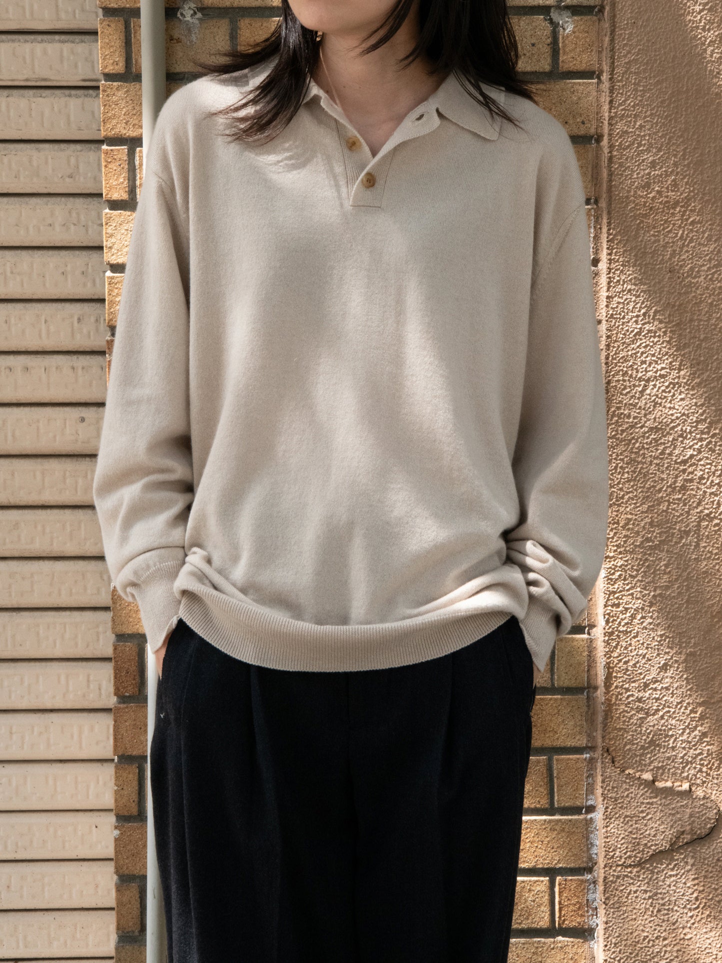 refomed リフォメッド SOFT FORM REKN-YN01 カシミヤ シルク ポロシャツ 26AW ナチュラル 夏 春 秋 ベージュ  愛知県 名古屋 丸の内 セレクトショップ THIRD PLACE サードプレイス