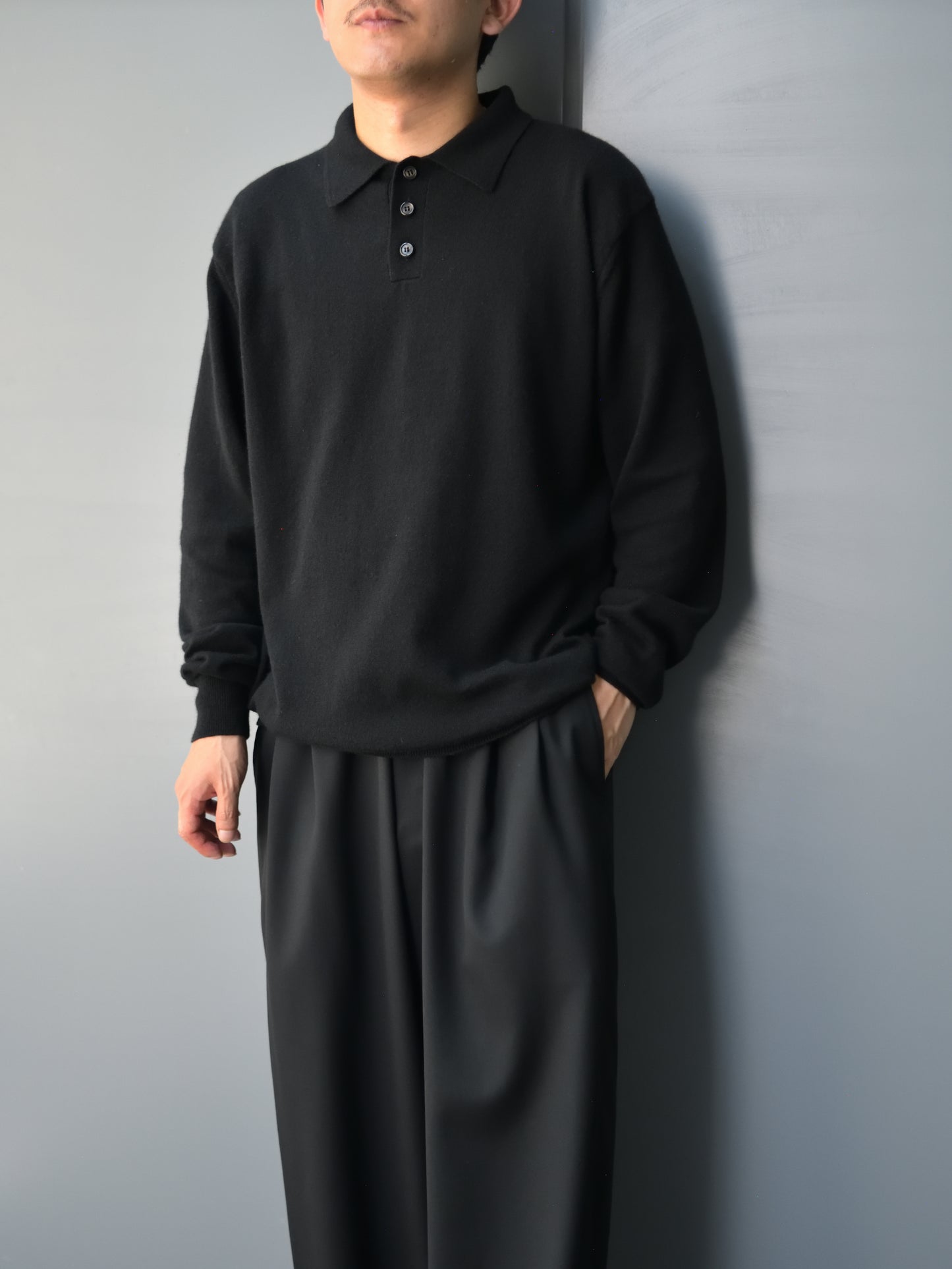 refomed リフォメッド SOFT FORM REKN-YN01 カシミヤ シルク ポロシャツ 26AW BLACK ブラック 夏 春 秋 愛知県 名古屋 丸の内 セレクトショップ THIRD PLACE サードプレイス