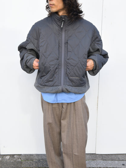 andwander アンドワンダー quilting fleece jacket 574-6281040 GRAY グレー フリース ジャケット ナイロン アウトドア 登山 キャンプ 26FW 日本取り扱い 名古屋 丸の内 セレクトショップ THIRD PLACE サードプレイス