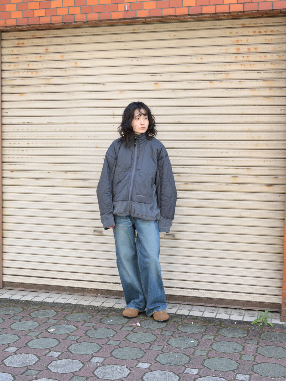 andwander アンドワンダー quilting fleece jacket 574-6281040 GRAY グレー フリース ジャケット ナイロン アウトドア 登山 キャンプ 26FW 日本取り扱い 名古屋 丸の内 セレクトショップ THIRD PLACE サードプレイス