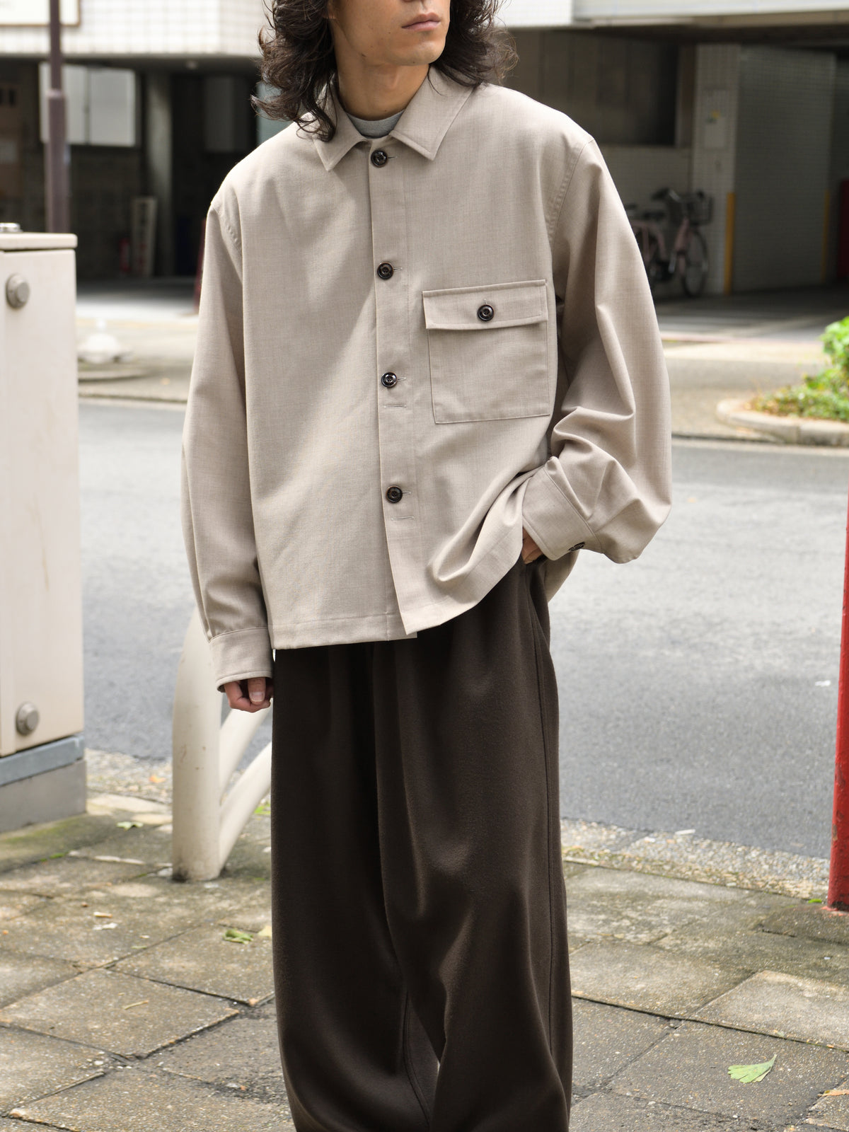 refomed リフォメッド Skip Box SHIRT "TW" NATURAL ナチュラル RESH-039 ポリエステル  ウール WOOL POLYESTER シャツ 26aw 春夏 日本取り扱い 名古屋 丸の内 セレクトショップ THIRD PLACE サードプレイス