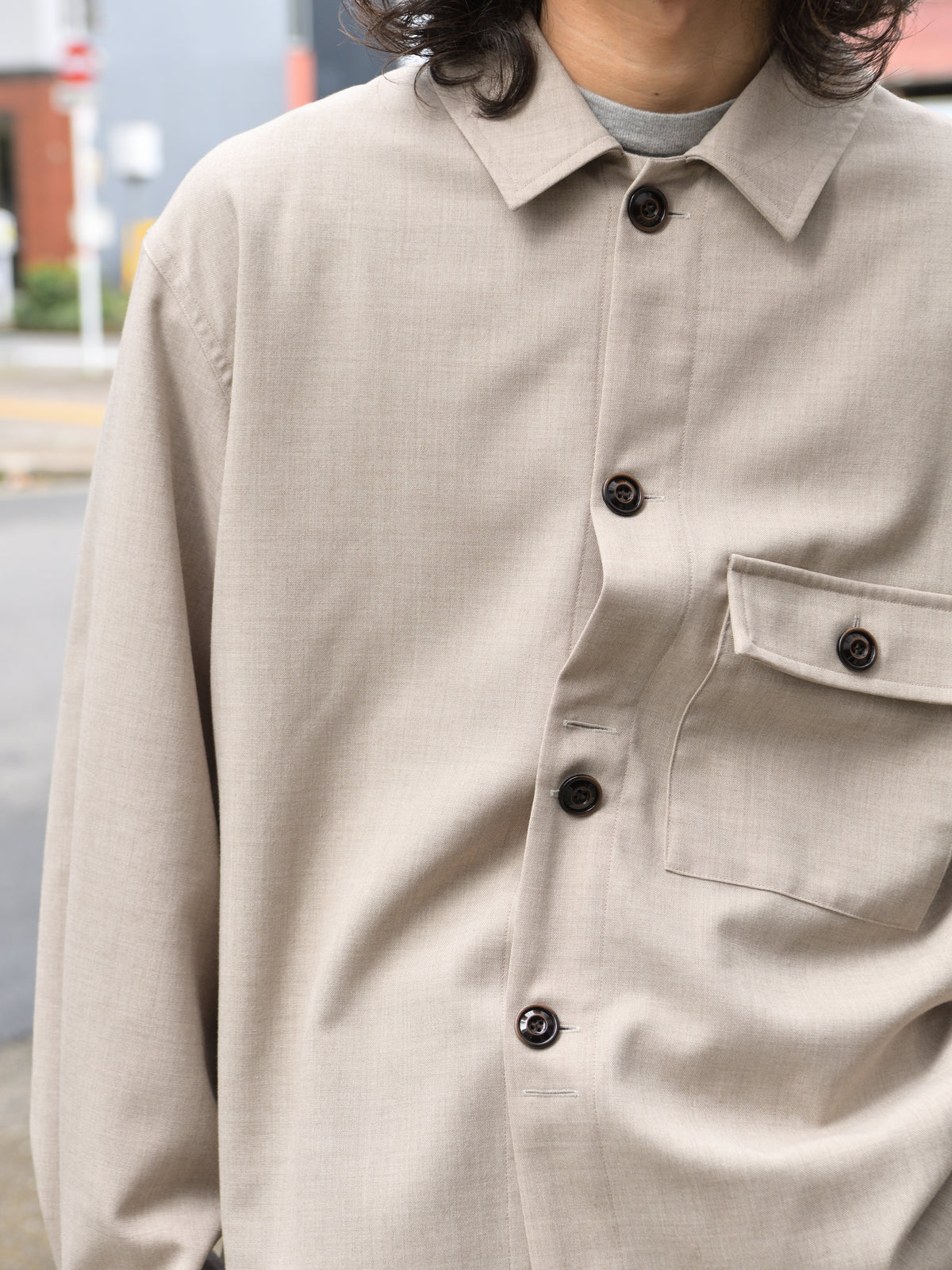 refomed リフォメッド Skip Box SHIRT "TW" NATURAL ナチュラル RESH-039 ポリエステル  ウール WOOL POLYESTER シャツ 26aw 春夏 日本取り扱い 名古屋 丸の内 セレクトショップ THIRD PLACE サードプレイス