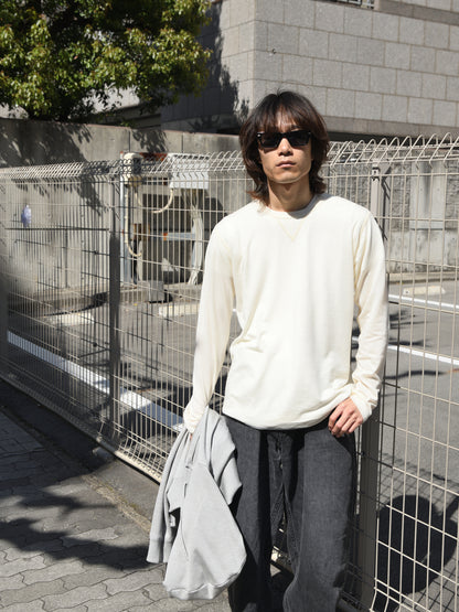 and wander アンドワンダー merino base LS T 574-6964026 メリノウール アウトドア 快適 オフホワイト offwhite 日本 名古屋 セレクトショップ THIRD PLACE サードプレイス 名古屋 愛知県 東海 セレクトショップ THIRD PLACE サードプレイス