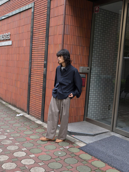 refomed リフォメッド Skip Box SHIRT "TW" NAVY ネイビー RESH-039 ポリエステル  ウール WOOL POLYESTER シャツ 26aw 春夏 日本取り扱い 名古屋 丸の内 セレクトショップ THIRD PLACE サードプレイス