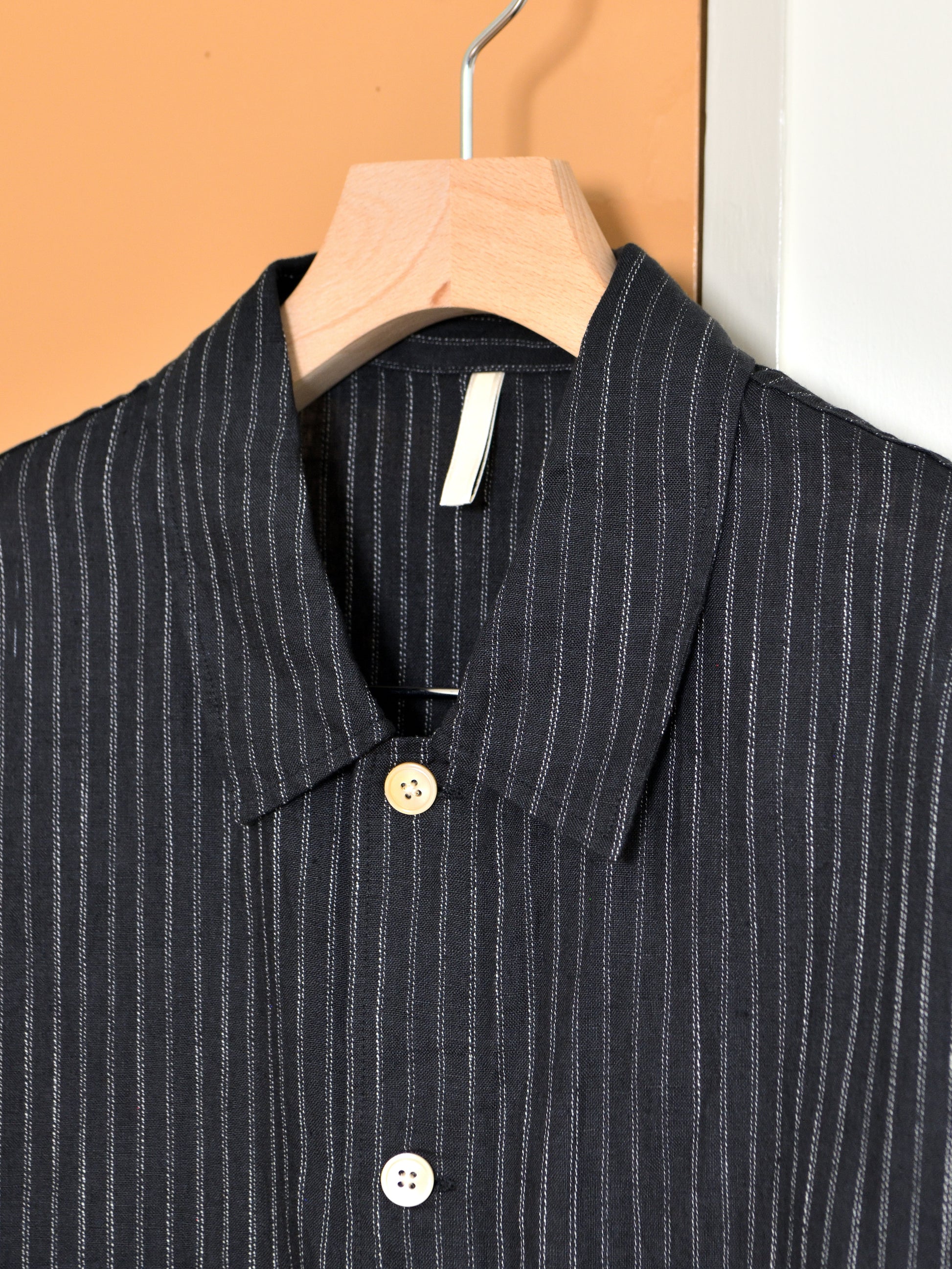 SUNFLOWER サンフラワー ADAM SHIRT 1291 シャツ ベーシック ブラック BLACK リネン コットン 定番 デンマーク 日本 名古屋 セレクトショップ THIRD PLACE サードプレイス 名古屋 愛知県 東海 セレクトショップ THIRD PLACE サードプレイス