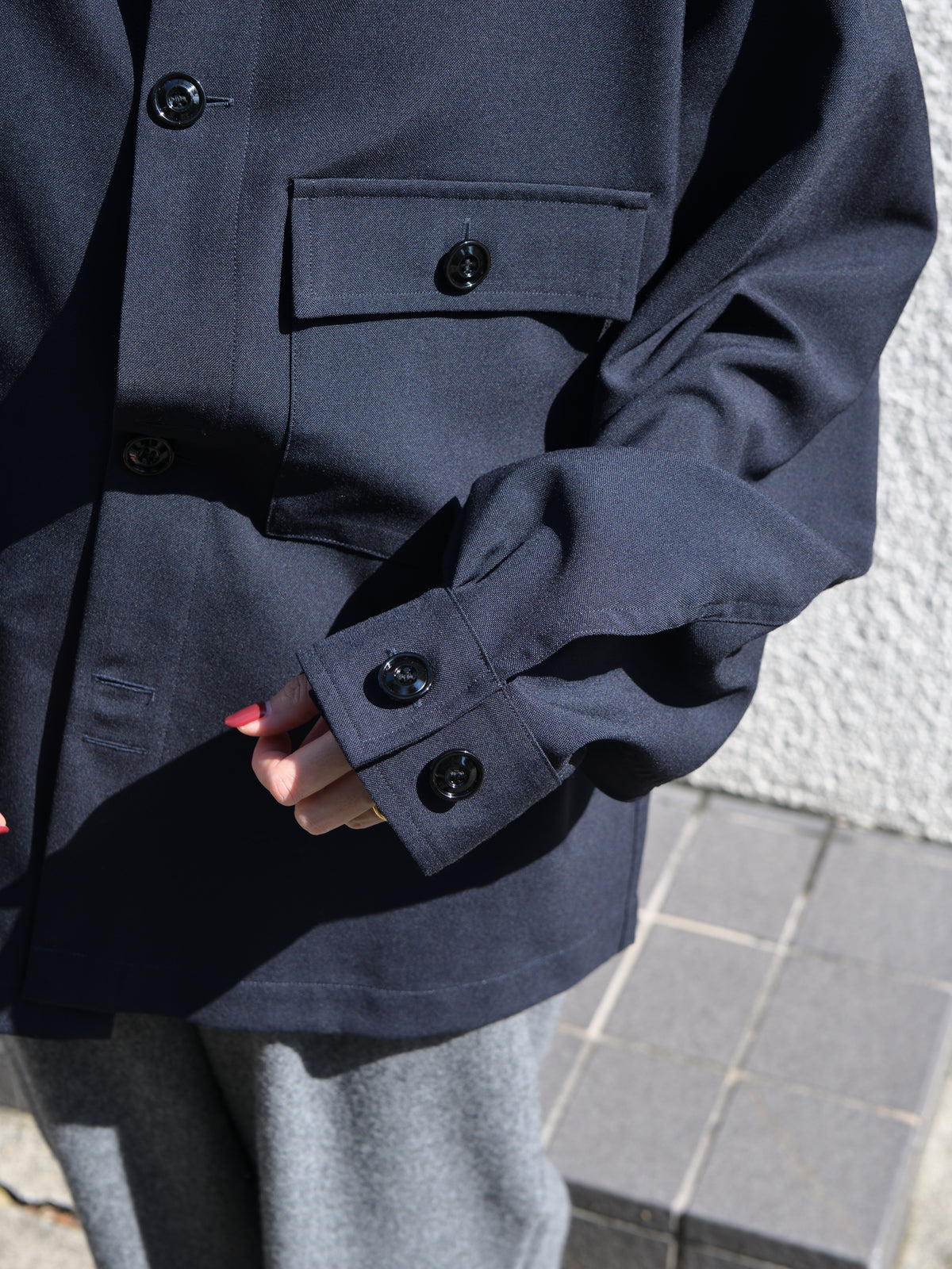 refomed リフォメッド Skip Box SHIRT "TW" NAVY ネイビー RESH-039 ポリエステル  ウール WOOL POLYESTER シャツ 26aw 春夏 日本取り扱い 名古屋 丸の内 セレクトショップ THIRD PLACE サードプレイス