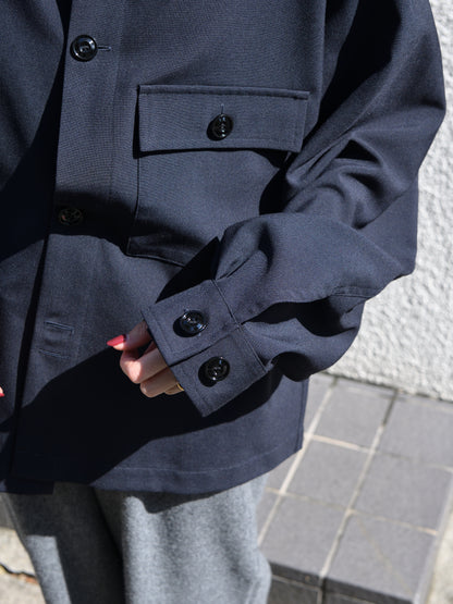 refomed リフォメッド Skip Box SHIRT "TW" NAVY ネイビー RESH-039 ポリエステル  ウール WOOL POLYESTER シャツ 26aw 春夏 日本取り扱い 名古屋 丸の内 セレクトショップ THIRD PLACE サードプレイス