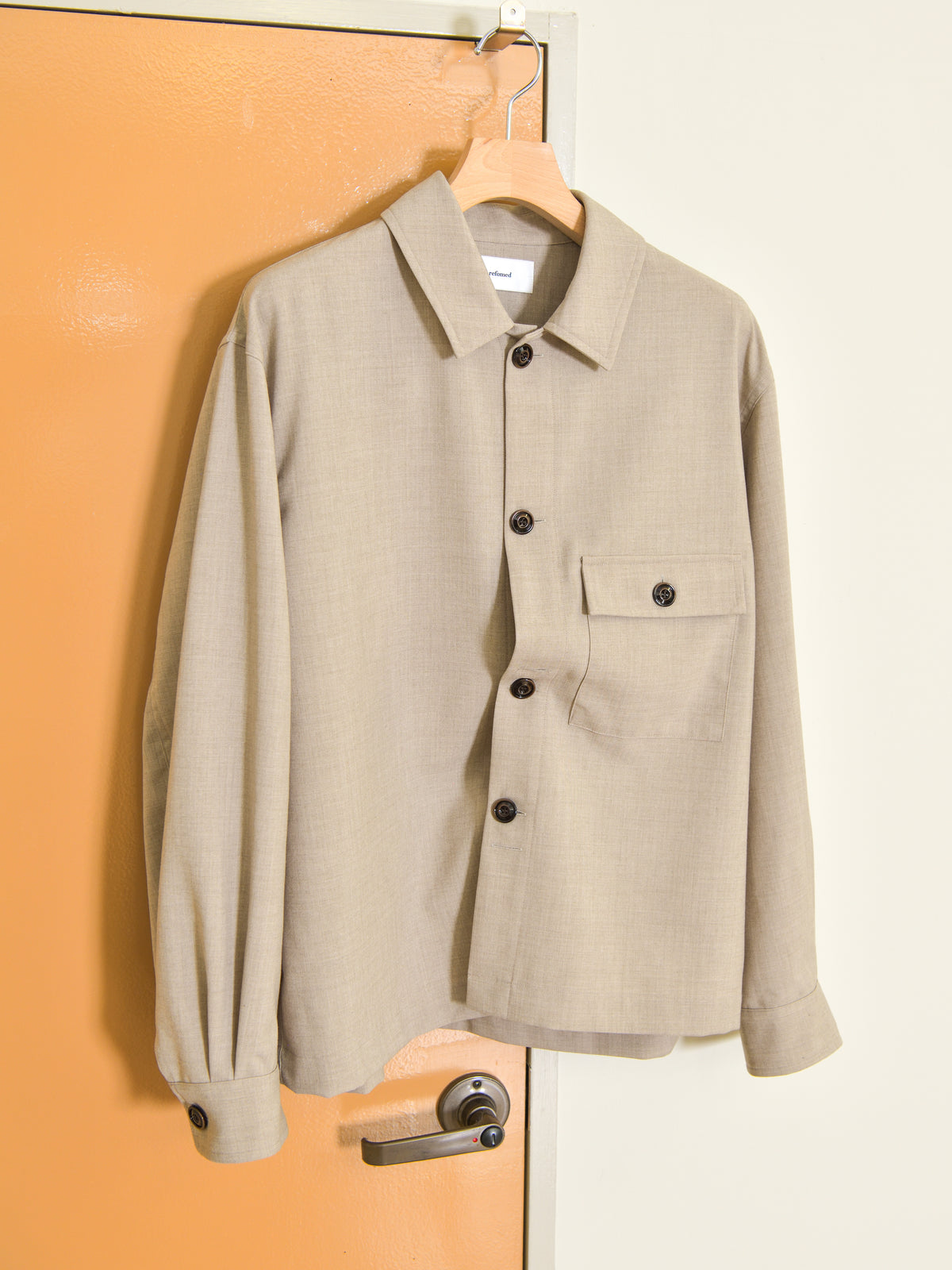 refomed リフォメッド Skip Box SHIRT "TW" NATURAL ナチュラル RESH-039 ポリエステル  ウール WOOL POLYESTER シャツ 26aw 春夏 日本取り扱い 名古屋 丸の内 セレクトショップ THIRD PLACE サードプレイス