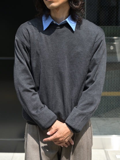 MEIAS メイアス シルク ニット SILK KNIT POLO SHIRTS SLPO-6S20-TP SILK CREW NECK PO SLPO-6S19-TP  別注 チャコール エクスクルーシブ ポロシャツ クルーネック 限定 Ernie Palo アーニーパロ Standard Shirt EP12SH01 シャツ サックス SAX 26AW 愛知県 名古屋 丸の内 ユニセックス セレクトショップ THIRD PLACE サードプレイス