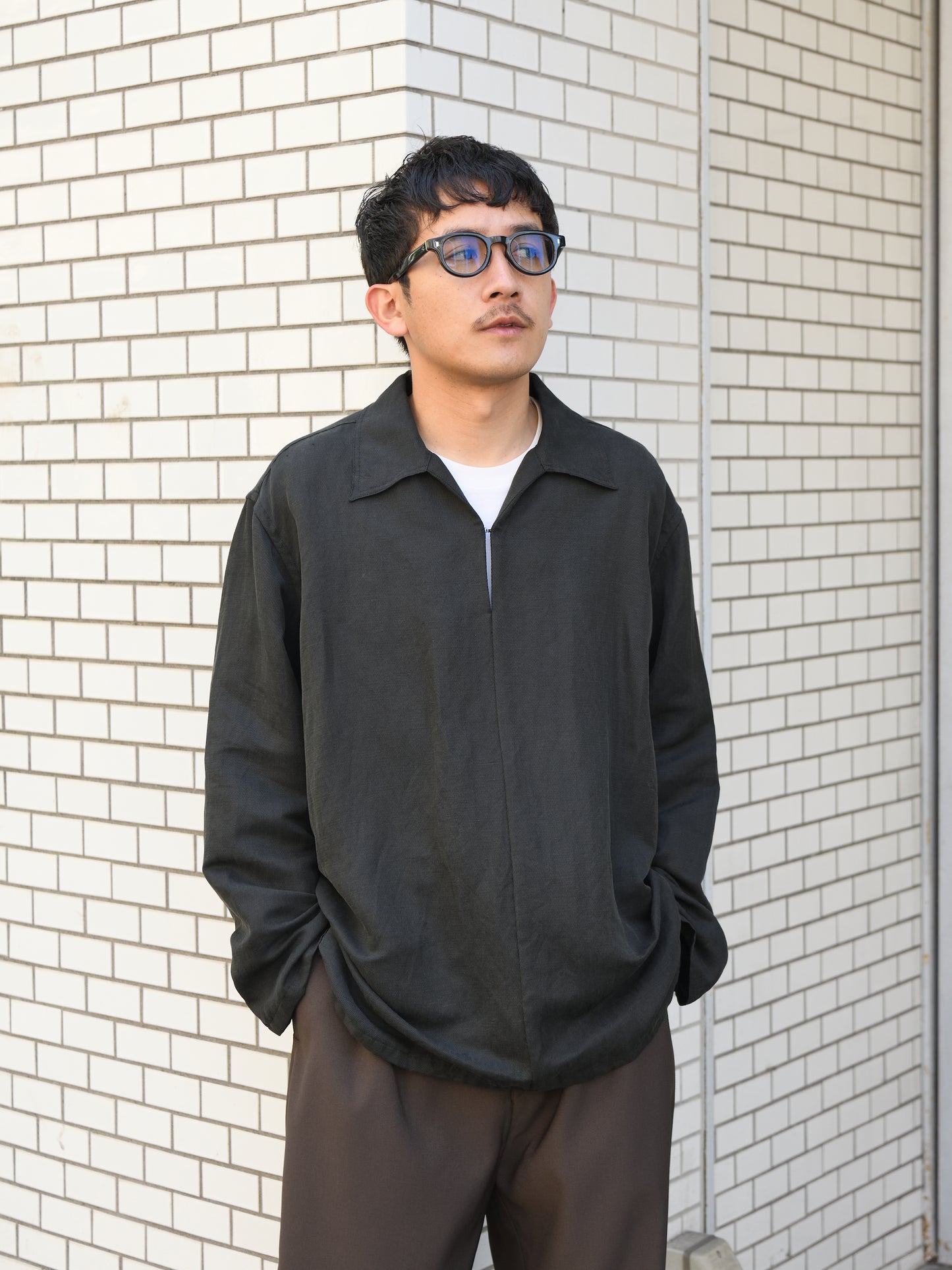 YOKE ヨーク Linen Silk Kersey Double Skipper Shirt YK26SS01208SH スキッパー シャツ シルク リネン 26SS 日本取り扱い 名古屋 丸の内 セレクトショップ THIRD PLACE サードプレイス