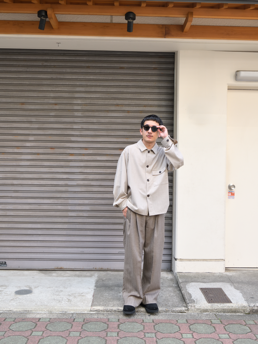 refomed リフォメッド Skip Box SHIRT "TW" NATURAL ナチュラル RESH-039 ポリエステル  ウール WOOL POLYESTER シャツ 26aw 春夏 日本取り扱い 名古屋 丸の内 セレクトショップ THIRD PLACE サードプレイス