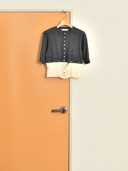 KAYLE WOOL JERSEY DETACHABLE CARDIGAN K-2209 GRAY グレー  IVORY アイボリー WOOL ウール レディース 26FW 日本取り扱い 名古屋 丸の内 セレクトショップ THIRD PLACE サードプレイス