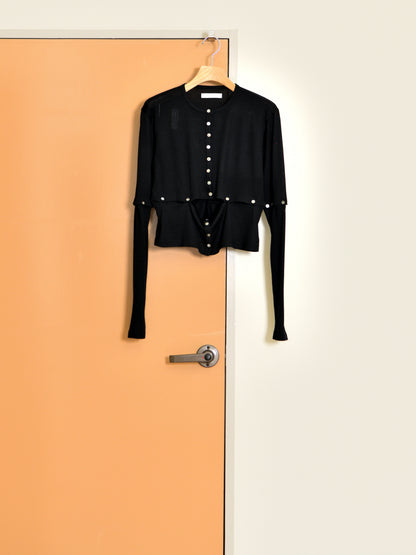 KAYLE WOOL JERSEY DETACHABLE CARDIGAN K-2209 BLACK ブラック  WOOL ウール レディース 26FW 日本取り扱い 名古屋 丸の内 セレクトショップ THIRD PLACE サードプレイス