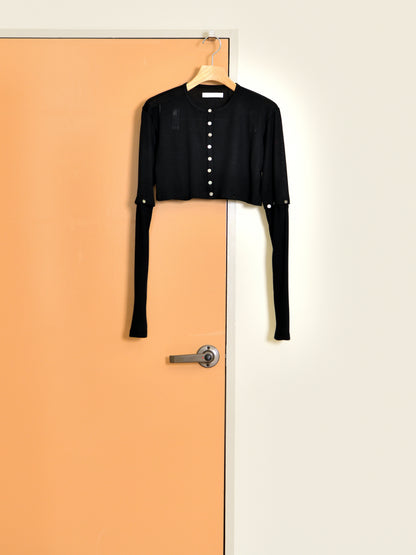 KAYLE WOOL JERSEY DETACHABLE CARDIGAN K-2209 BLACK ブラック  WOOL ウール レディース 26FW 日本取り扱い 名古屋 丸の内 セレクトショップ THIRD PLACE サードプレイス