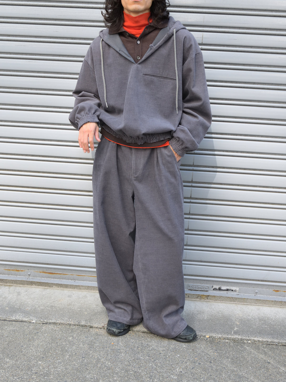 Corduroy Smock TOZ-26AW-PO0001 スモック セットアップ TOZAOU トザオウ Corduroy Pants チャコール グレー CHARCOAL GRAY TOZ-26AW-PA003 コットン COTTON WOOL ウール パンツ スラックス 26aw 春夏 日本取り扱い 名古屋 丸の内 セレクトショップ THIRD PLACE サードプレイス