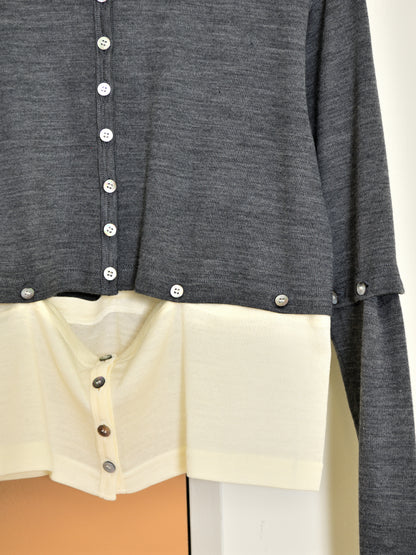 KAYLE WOOL JERSEY DETACHABLE CARDIGAN K-2209 GRAY グレー  IVORY アイボリー WOOL ウール レディース 26FW 日本取り扱い 名古屋 丸の内 セレクトショップ THIRD PLACE サードプレイス