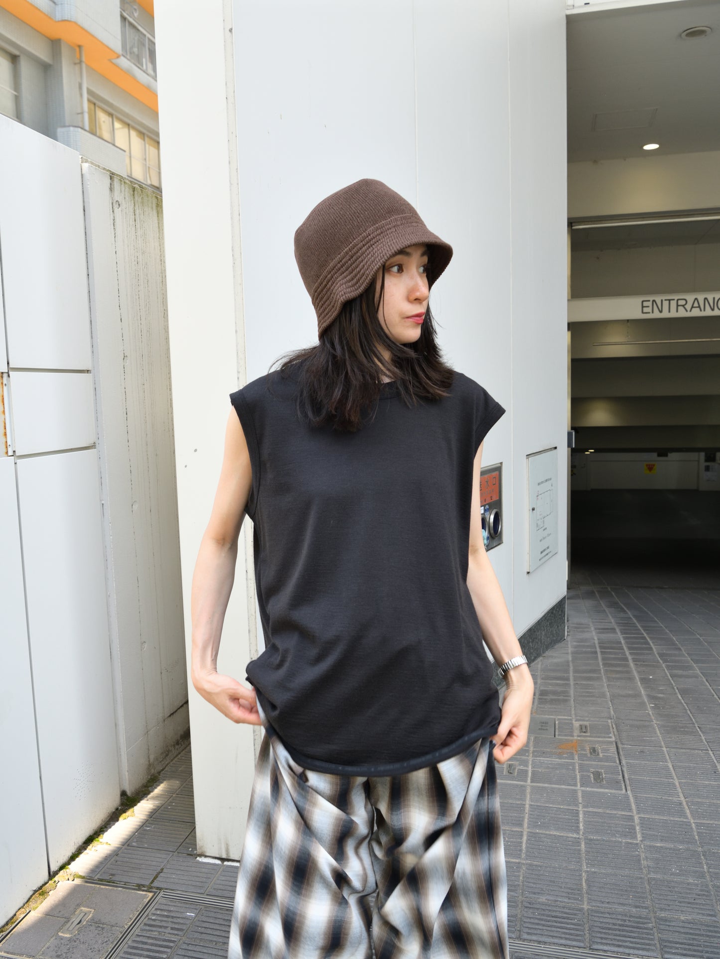 COMESANDGOES カムズアンドゴーズ　27207 和紙 KNIT FLAT HAT ハット コットン 和紙 ポリエステル オリーブブラウン 洗える 洗濯可能 通販 愛知県 名古屋 丸の内 セレクトショップ THIRD PLACE サードプレイス and wander アンドワンダー merino base Tank Top 574-6964028 メリノウール アウトドア 快適 オフホワイト offwhite チャコール charcoal ブラック black タンクトップ