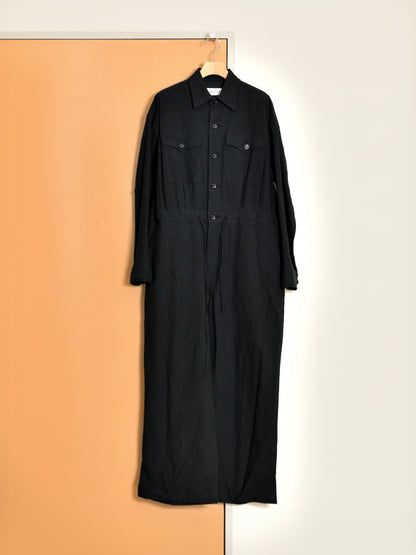 BELPER WASHED LINEN JUMP SUIT 2011-0624F BLACK ブラック リネン コットン レディース 26FW 日本取り扱い 名古屋 丸の内 セレクトショップ THIRD PLACE サードプレイス